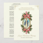 Katholieke Moeder Maria Gebed Poinsettias Feestdagenkaart (Voorkant / Achterkant)