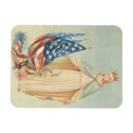 Katholieke Moeder Mary USA Vlag Religieus Magneet (Horizontaal)