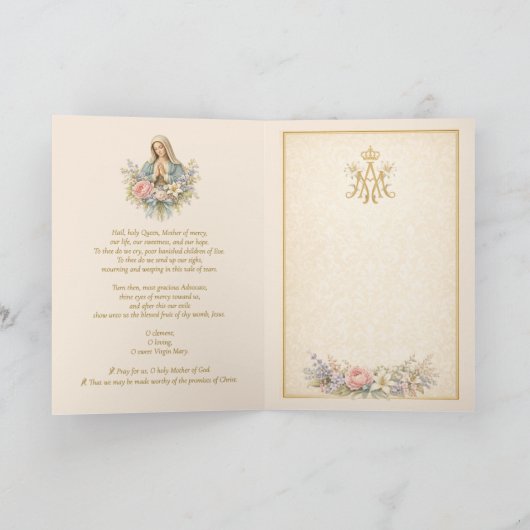 Katholieke Moeder van Barmhartigheid Marian Gebed Kaart (Binnen)