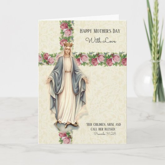 Katholieke Moederdag Religieuze Maagd Maria Kaart (Voorkant)