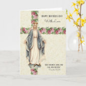 Katholieke Moederdag Religieuze Maagd Maria Kaart (Gele Bloem)