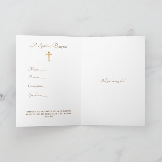 Katholieke Moederdag Spirituele boeketten Kaart (Binnen)