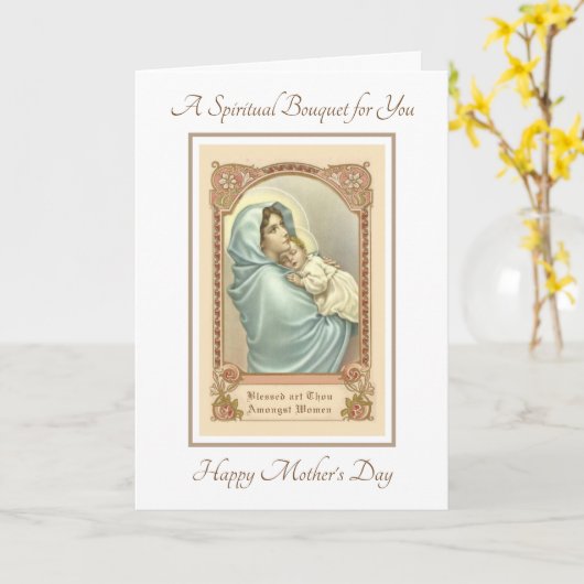 Katholieke Moederdag Spirituele boeketten Kaart (Gele Bloem)