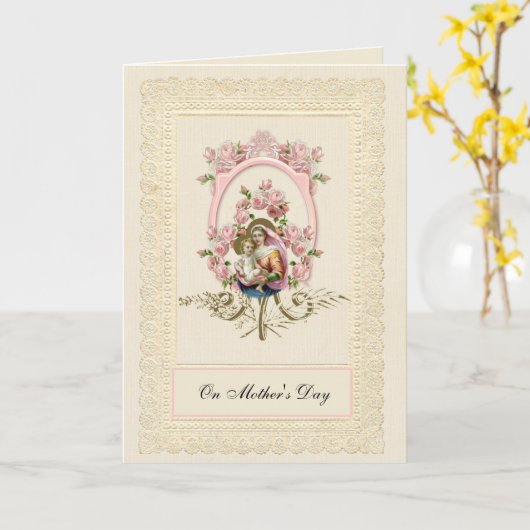 Katholieke Moederdagrozen Heilige Maagd Maria  Kaart (Gele Bloem)