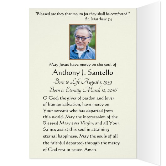 Katholieke MOUNT CARMEL Funeral condoléances (Binnen (Links))