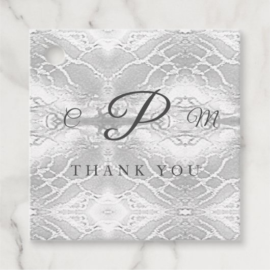 Katholieke Nep-Satijn met Monogram Bedankjes Labels (Voorkant)
