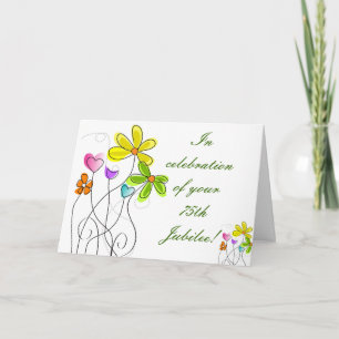 Katholieke non diamant 75e jubeljaar bloemenKaart Kaart