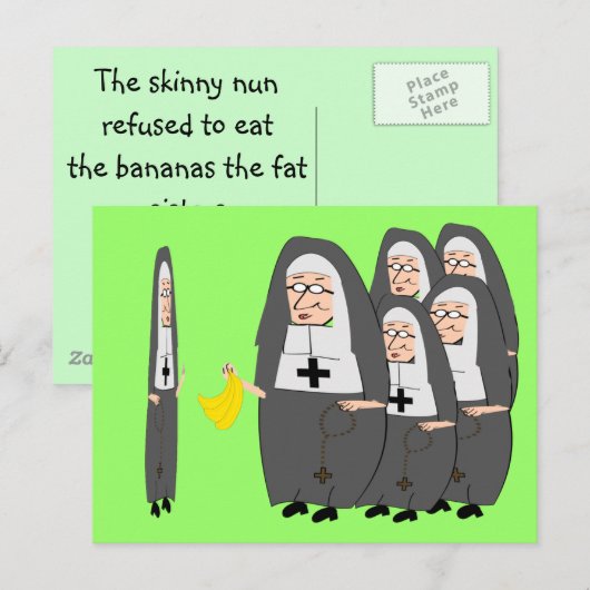 Katholieke non-Humor "Fat Sisters" Briefkaart (Voorkant / Achterkant)