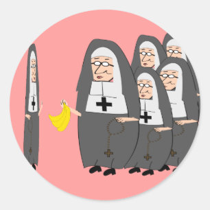 Katholieke non-Humor "Fat Sisters" Ronde Sticker