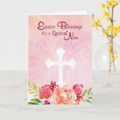 Katholieke non paaszegeningen, roze Waterverf Kaart (Gele Bloem)