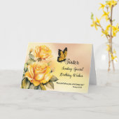 Katholieke non religieuze verjaardag gele rozen kaart (Gele Bloem)