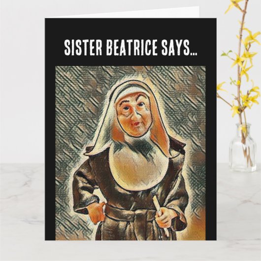 KATHOLIEKE NON VERJAARDAG GRAPPIG WENSKAART KAART (Gele Bloem)