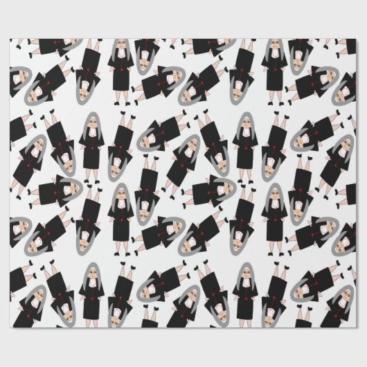 katholieke nonnen in zwarte habitat - giftafval cadeaupapier (Vlak)