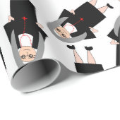 katholieke nonnen in zwarte habitat - giftafval cadeaupapier (Rol Hoek)