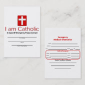 Katholieke Noodcontactkaart Contactkaartje (Voorkant / Achterkant)
