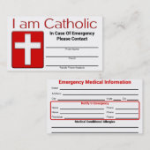 Katholieke Noodcontactkaart Contactkaartje (Voorkant / Achterkant)