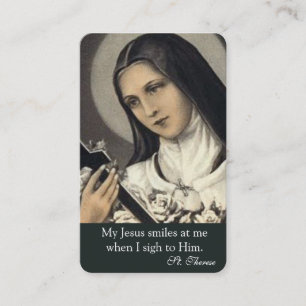 Katholieke Novena Card I St. Therese Little Flower Visitekaartje