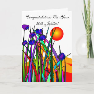 Katholieke Nun 50e Jubilee Artsy Floral Card Kaart