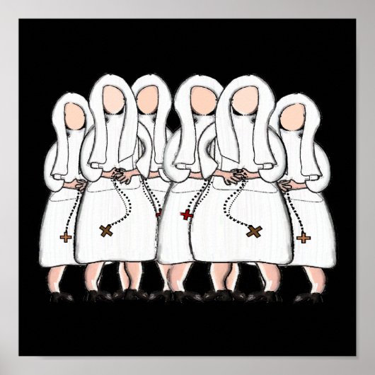 Katholieke Nun Art Poster-Pen & inkt Poster (Voorkant)