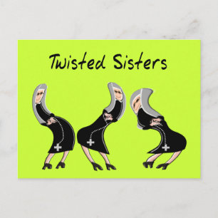 Katholieke Nun Gifts "Twisted Sisters" Design Briefkaart