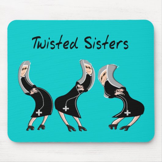 Katholieke Nun Gifts "Twisted Sisters" Design Muismat (Voorkant)