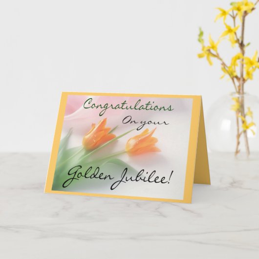 Katholieke Nun "Golden Jubilee" Kaarten & cadeautj (Gele Bloem)