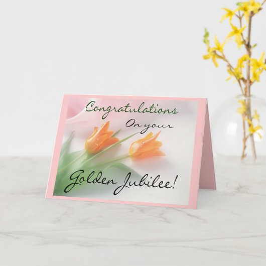 Katholieke Nun "Golden Jubilee" Kaarten & cadeautj (Gele Bloem)