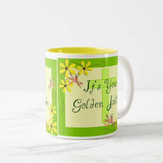 Katholieke Nun Golden Jubilee Kaarten Tweekleurige Koffiemok (Voorkant rechts)