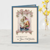 Katholieke Nun Jubilee Jubileum Maagd Mary Rozen Kaart (Gele Bloem)