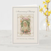 Katholieke Nun Jubileum Maagd Mary Floral Kaart (Gele Bloem)