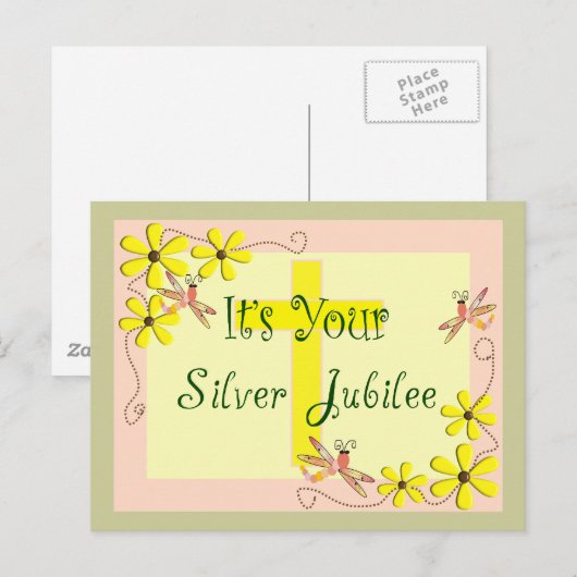 Katholieke Nun Silver Jubilee Kaarten, Mokken, Can Briefkaart (Voorkant / Achterkant)