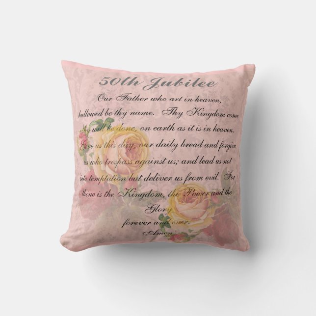Katholieke Nuns Golden 50th Jubilee Pillow Kussen (Voorkant)