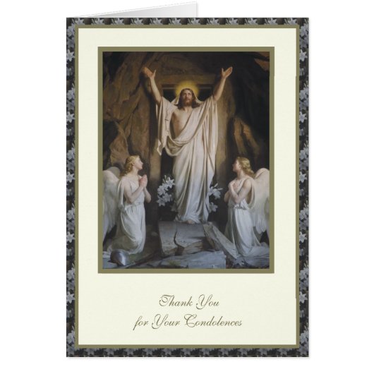 Katholieke Opstanding Religieuze Funeral Condolean (Voorkant)