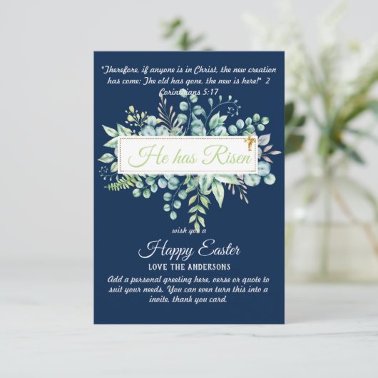 Katholieke PAASKAARTEN Religieuze Bijbeltekst Bijb (Staand voorkant)