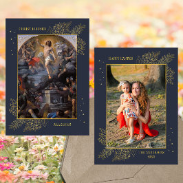 Katholieke Pasen Jezus opstanding Familiefoto Feestdagenkaart