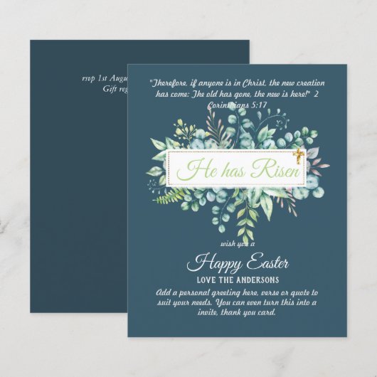 Katholieke PASEN Kaarten Religieuze Tekst Bijbelci (Voorkant / Achterkant)