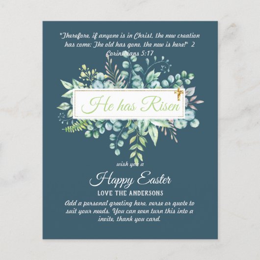 Katholieke PASEN Kaarten Religieuze Tekst Bijbelci (Voorkant)