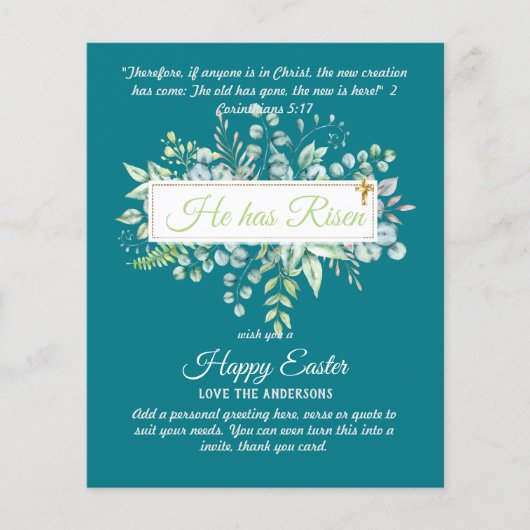 Katholieke PASEN Kaarten Religieuze Tekst Bijbelci (Voorkant)