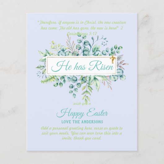 Katholieke PASEN Kaarten Religieuze Tekst Bijbelci (Voorkant)