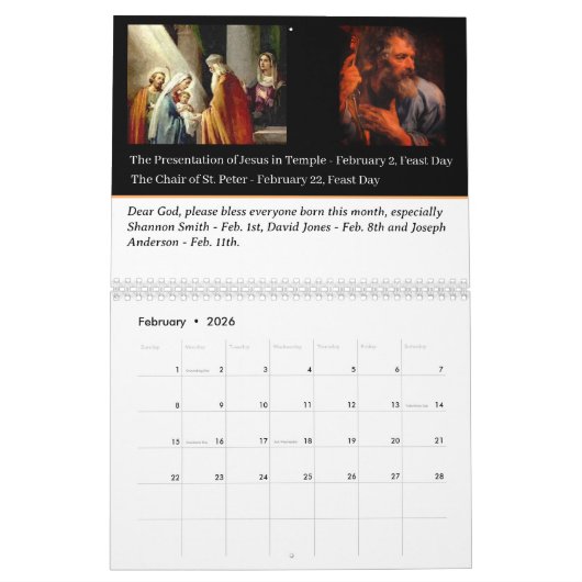 Katholieke plechtigheden & Feestdagen Kalender (Feb 2026)