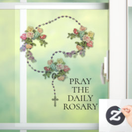 Katholieke Pray de Heilige Rosary Rozen Floral Raamsticker