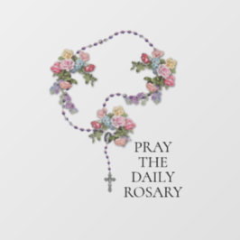 Katholieke Pray de Heilige Rosary Rozen Floral Raamsticker