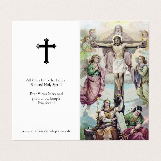Katholieke Prayer Kaarten | Crucifixatie van Jezus (Buitenkant ongevouwen)
