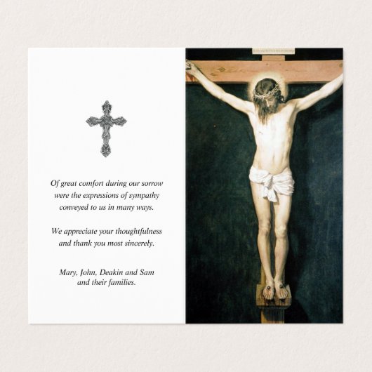Katholieke Prayer Kaarten | Crucifixatie van Jezus (Buitenkant ongevouwen)