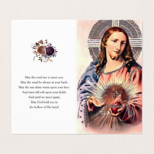 Katholieke Prayer Kaarten | Gebroken hart Jezus 2 (Buitenkant ongevouwen)