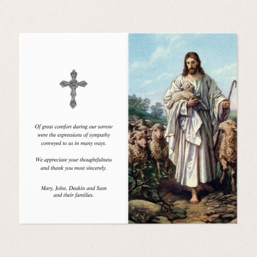 Katholieke Prayer Kaarten | Jesus Good Shepherd 6 (Buitenkant ongevouwen)