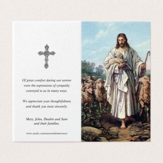 Katholieke Prayer Kaarten | Jesus Good Shepherd 6 (Buitenkant ongevouwen)