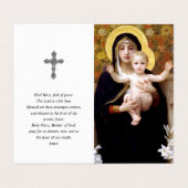 Katholieke Prayer Kaarten | Madonna van Lilies (Buitenkant ongevouwen)