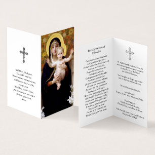 Katholieke Prayer Kaarten Madonna van Lilies