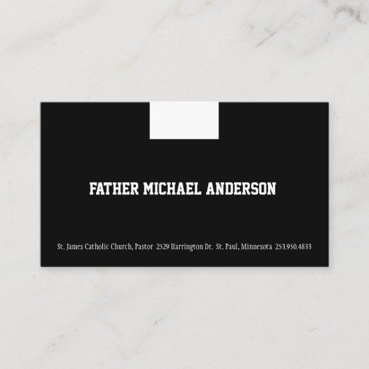 Katholieke priest Black Clergy Collar Religieuze B Visitekaartje (Voorkant)